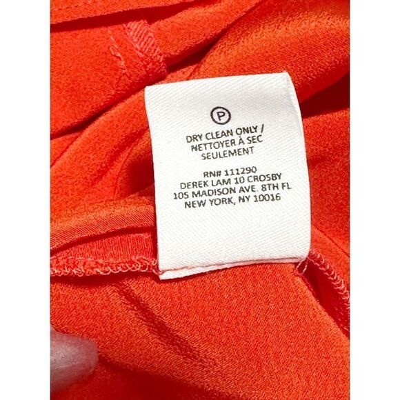 Derek Lam 10 Crosby Flamenco Asymmetrical V Neck Tank Dress Sleeveless Red 0 - Picture 15 of 16